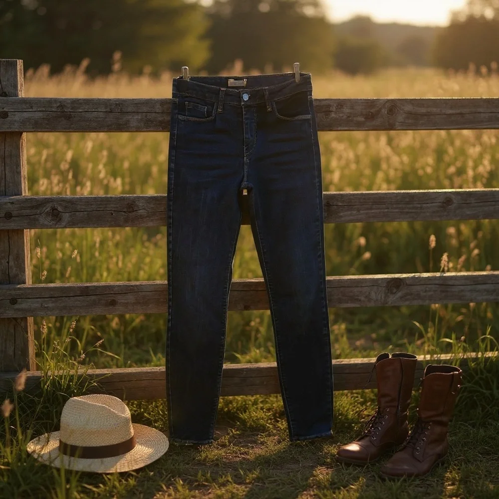 L'AGENCE Margot Skinny High Rise in Midnight Size 26 - Picture 11 of 11